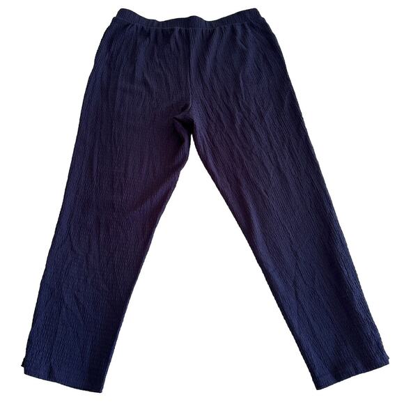 Isaac Mizrahi Pull On Pants Wide Leg Elastic Waist Blue Women Size L Pant - Picture 2 of 11